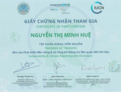 Chứng nhận tham gia 